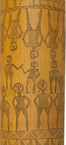 art primitif,peuple kanak,bambous gravés,nouvelle-calédonie